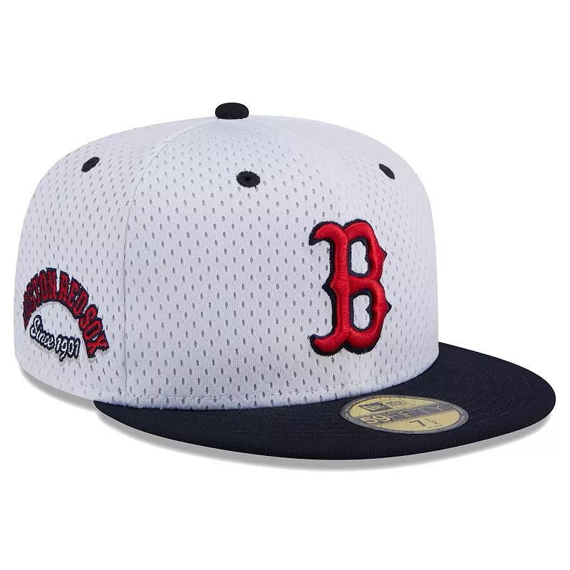 Mens New Era Boston Red Sox Throwback Mesh 59FIFTY Fitted Hat Product Image