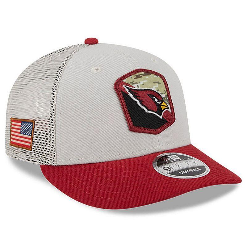 Mens New Era Stone/Cardinal Arizona Cardinals 2023 Salute To Service Low Profile 9FIFTY Snapback Hat, Multicolor Product Image