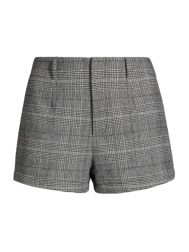 Womens Mattie Checked Stretch-Wool Shorts Product Image