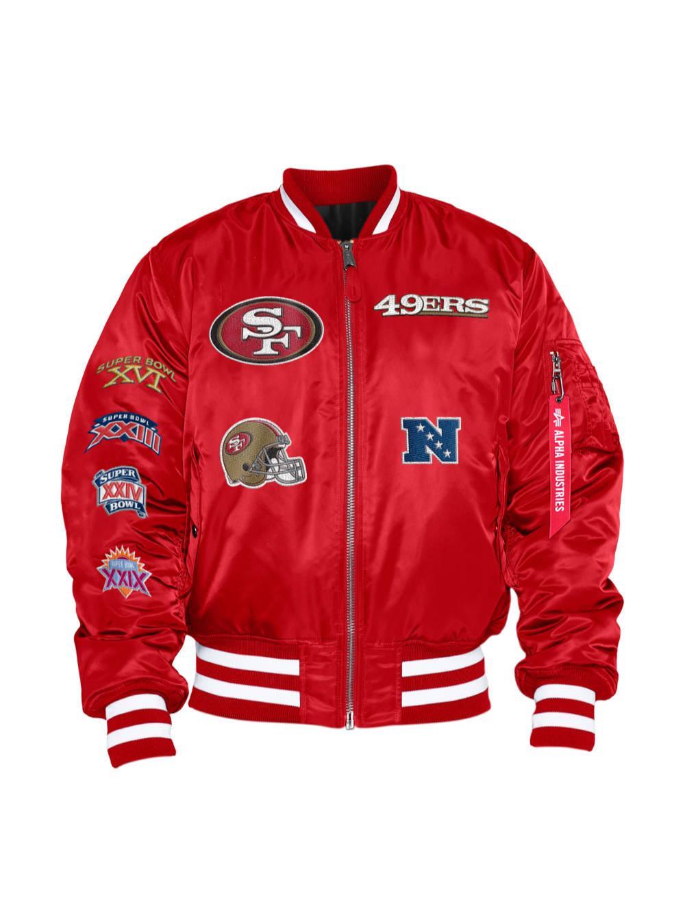 SAN FRANCISCO 49ERS X ALPHA X NEW ERA MA-1 BOMBER JACKET Product Image