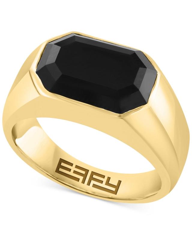 Effy Mens Onyx Ring in 14k Gold-Plated Sterling Silver Product Image