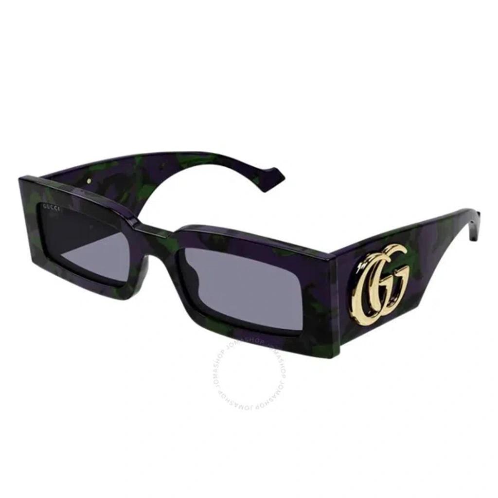 Grey Rectangular Ladies Sunglasses Gg1425s 003 53 In Green / Grey / Purple Product Image