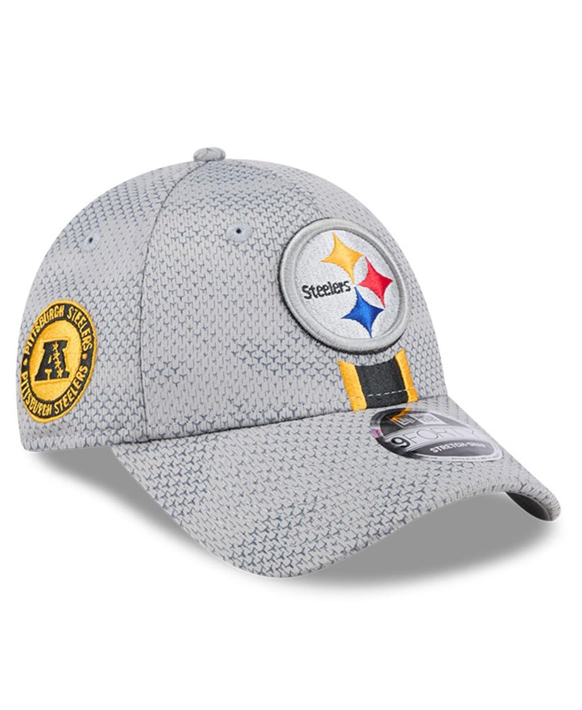 New Era Mens Gray Pittsburgh Steelers 2024 Sideline 9FORTY Stretch-Snap Hat Product Image