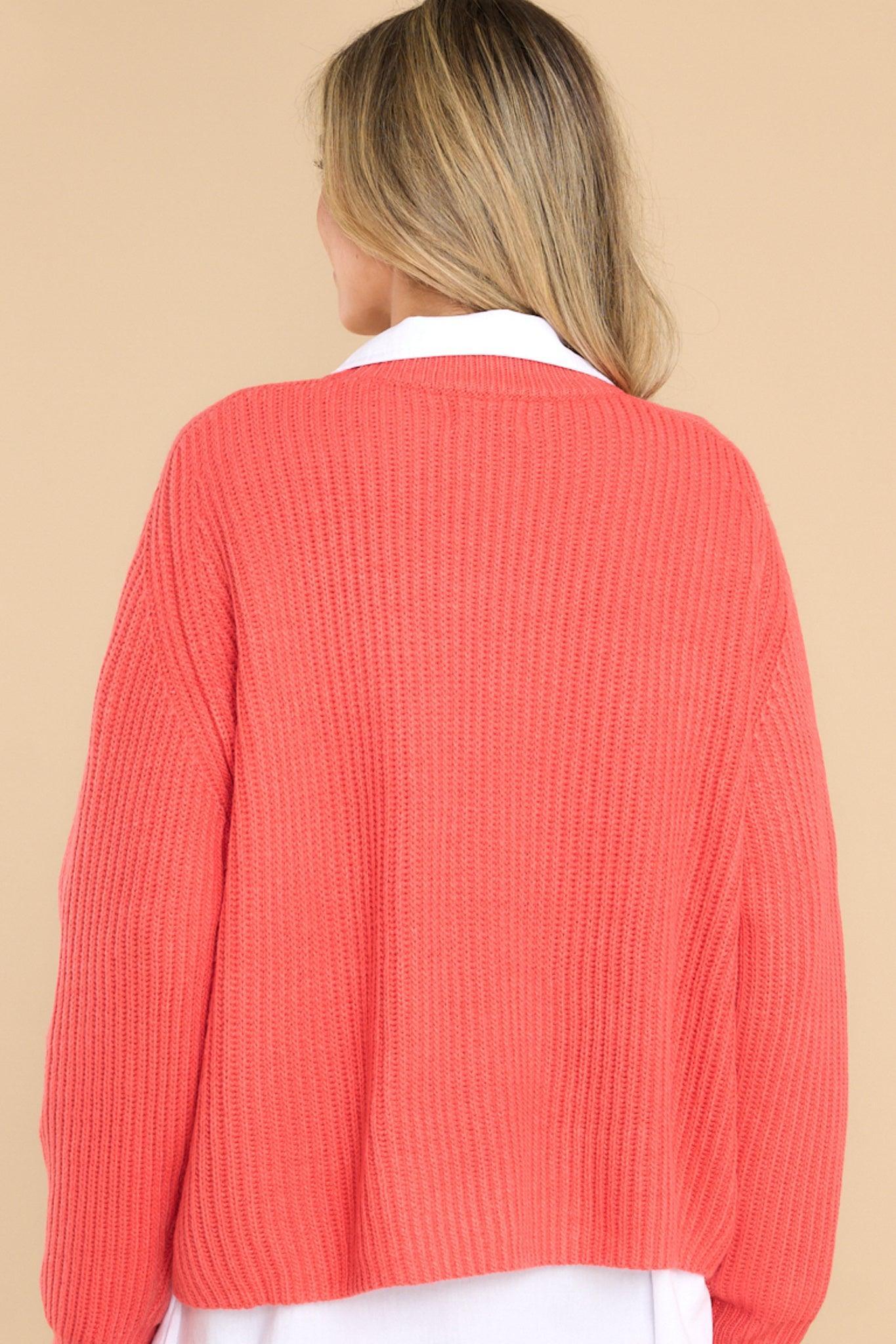 Just A Thought Tomato Red Sweater Product Image