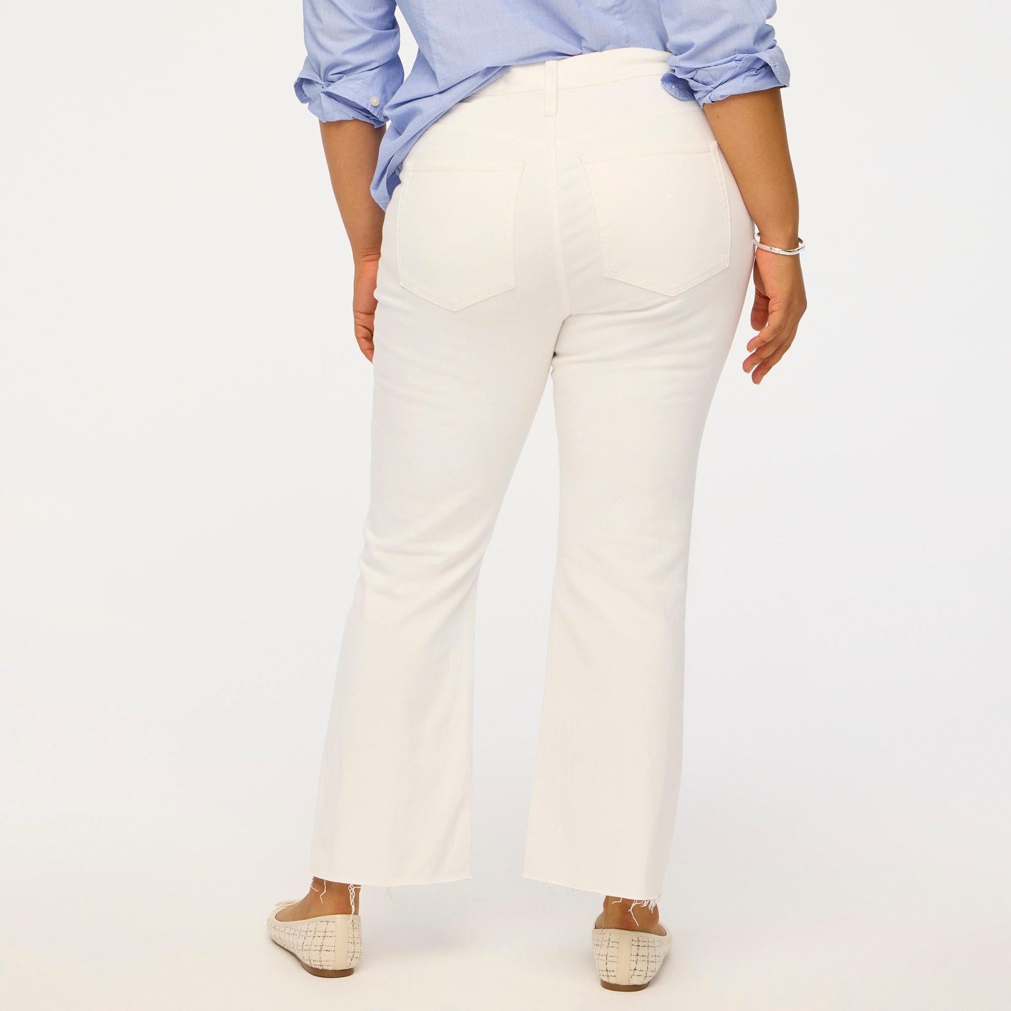 Flare crop white jean in signature stretch Product Image