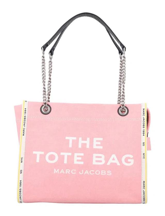 MARC JACOBS Denim Crossbody Tote Bag With Chain Handles In Ribbon Rose Product Image