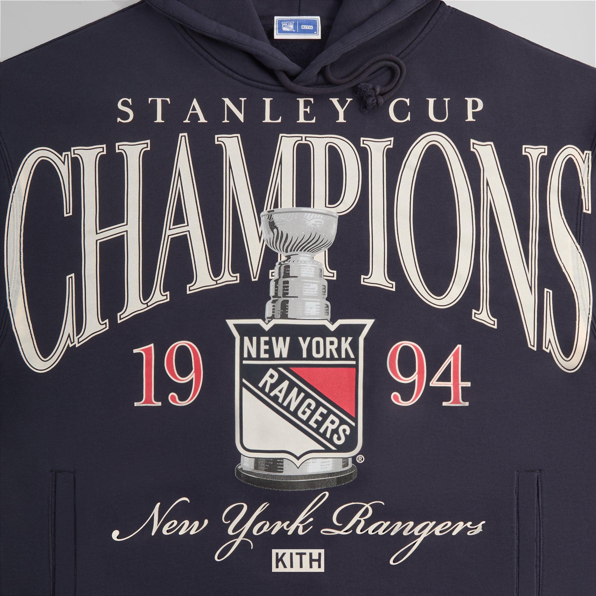 Kith for the New York Rangers Champions Nelson Hoodie - Ink Male Product Image