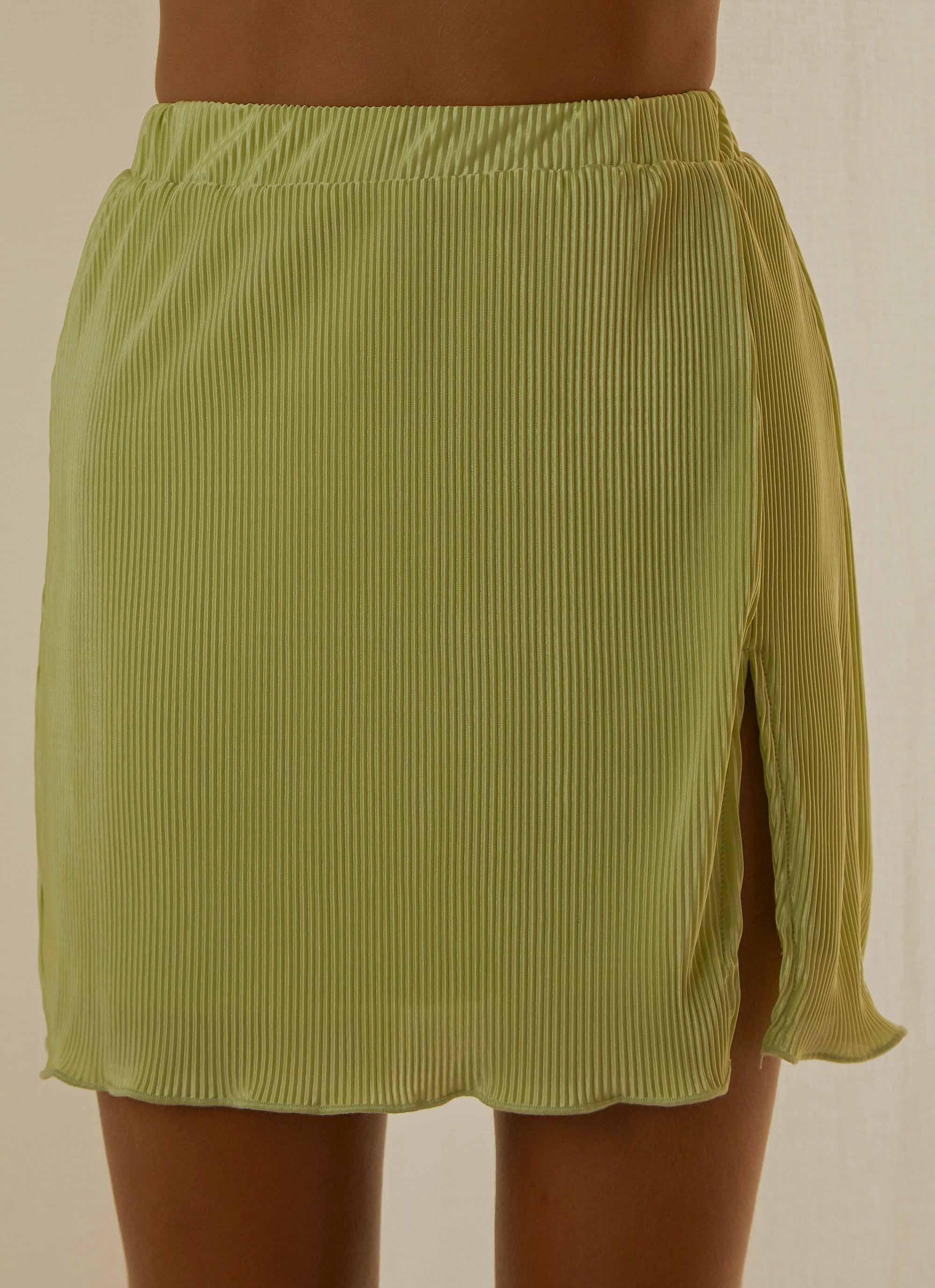 Sunny Skies Mini Skirt - Lime Green Product Image