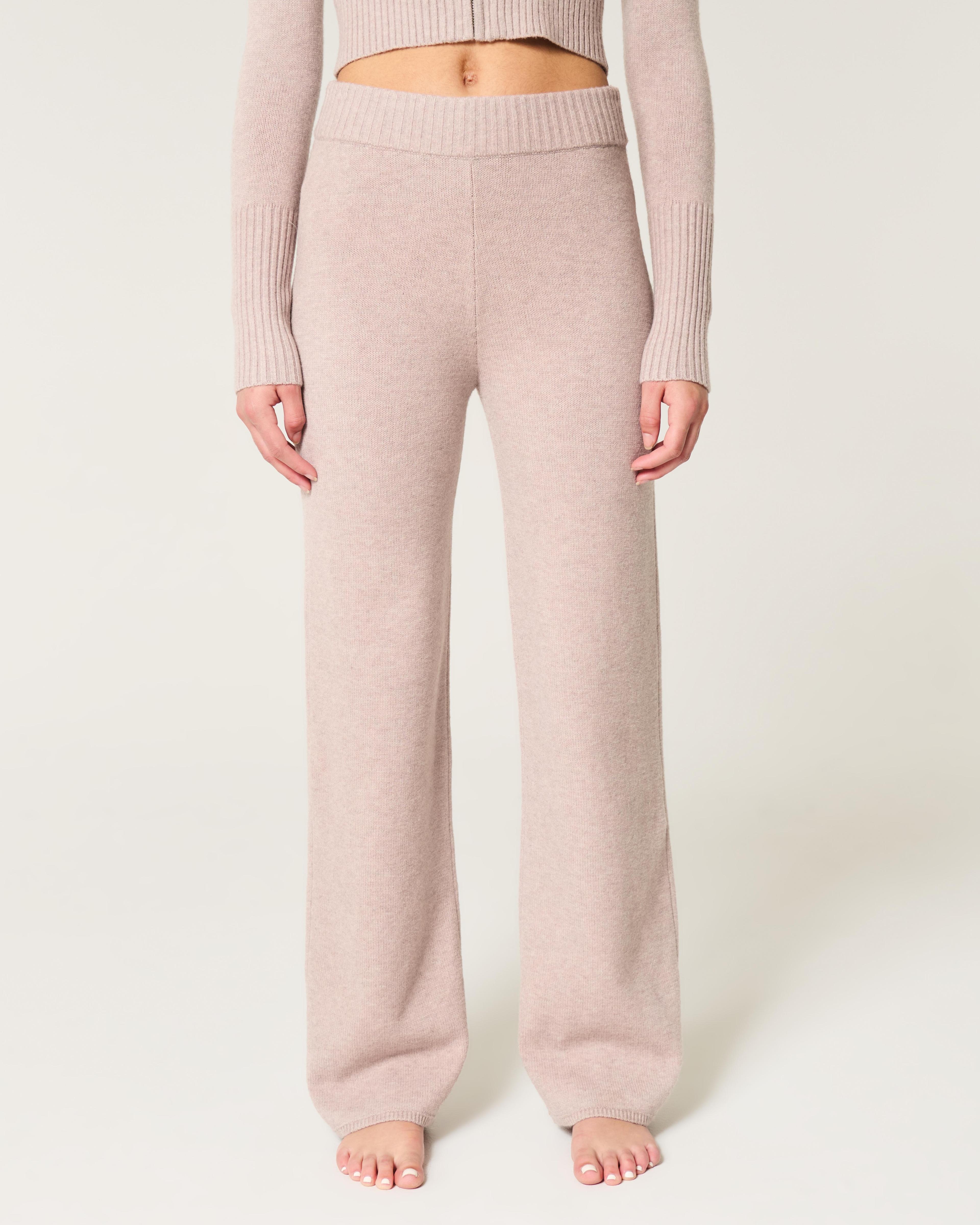 Gilly Hicks Sweater-Knit Straight Pants Product Image