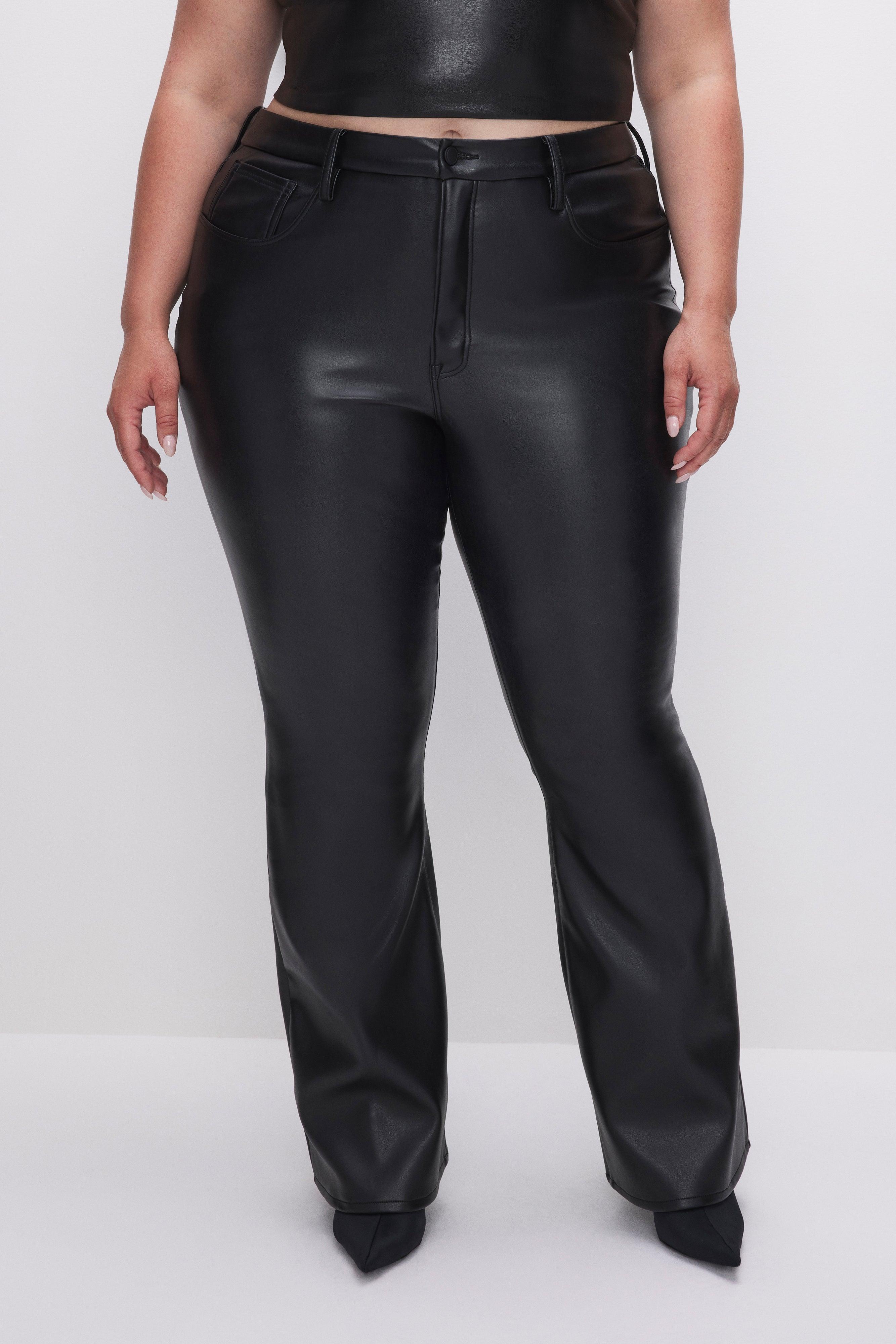 GOOD LEGS FLARE FAUX LEATHER PANTS | BLACK001 Product Image