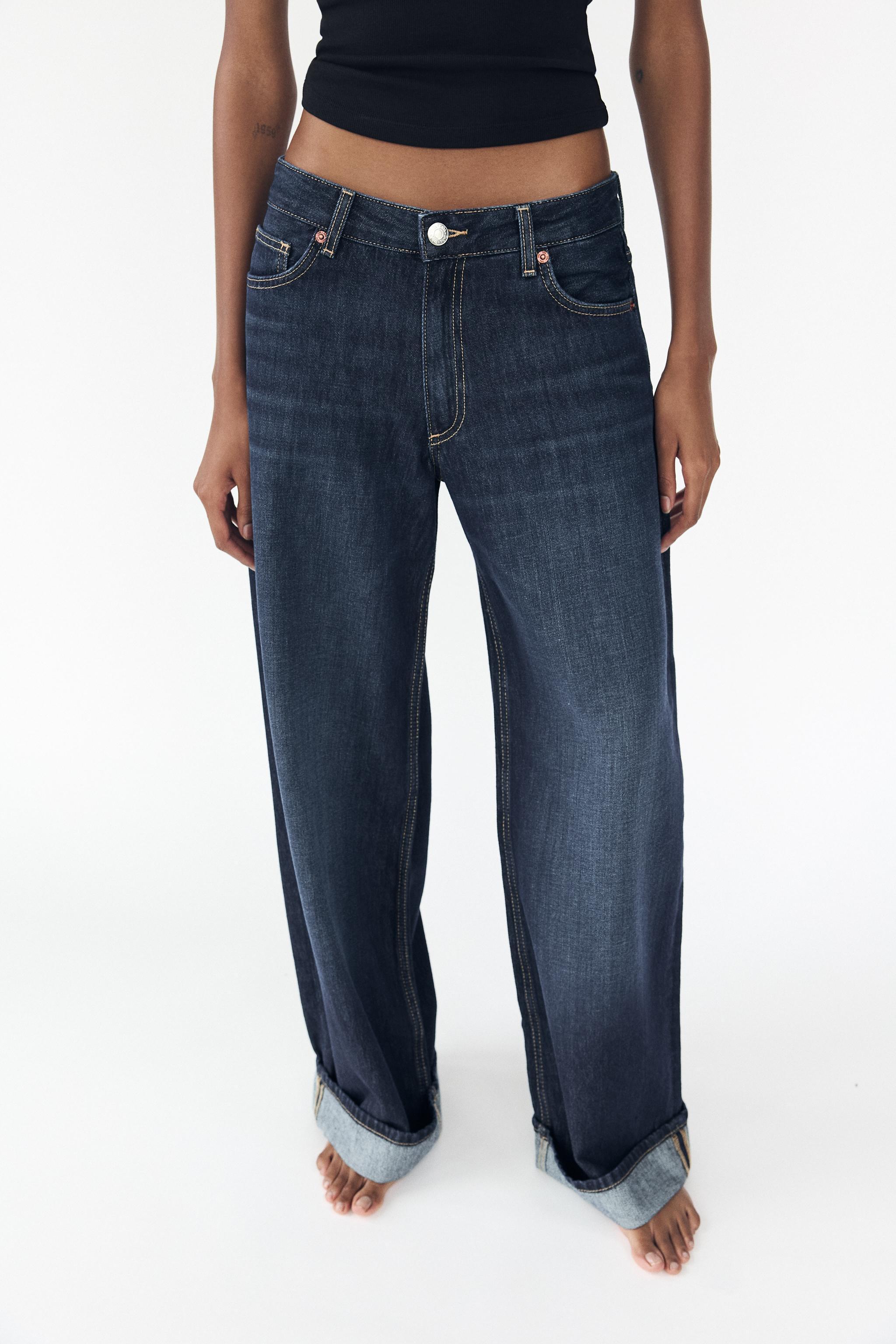 TRF RELAXED FOLD UP LOW-RISE JEANS Product Image