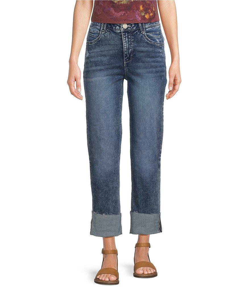 Democracy #double;Ab#double;Solution® High-Rise Cuffed Hem Boyfriend Cropped Jeans Product Image