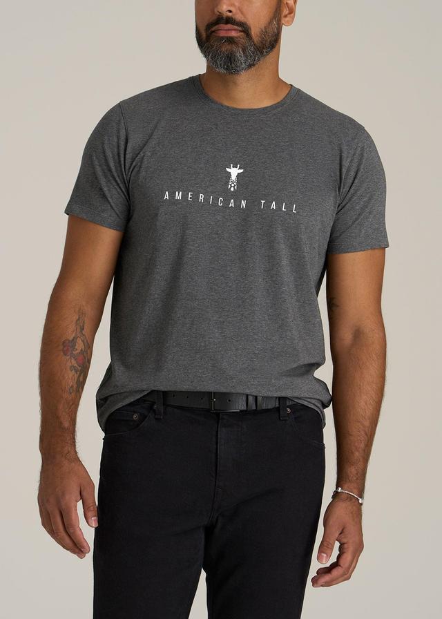 Logo Tee for Tall Men in Charcoal Mix Product Image