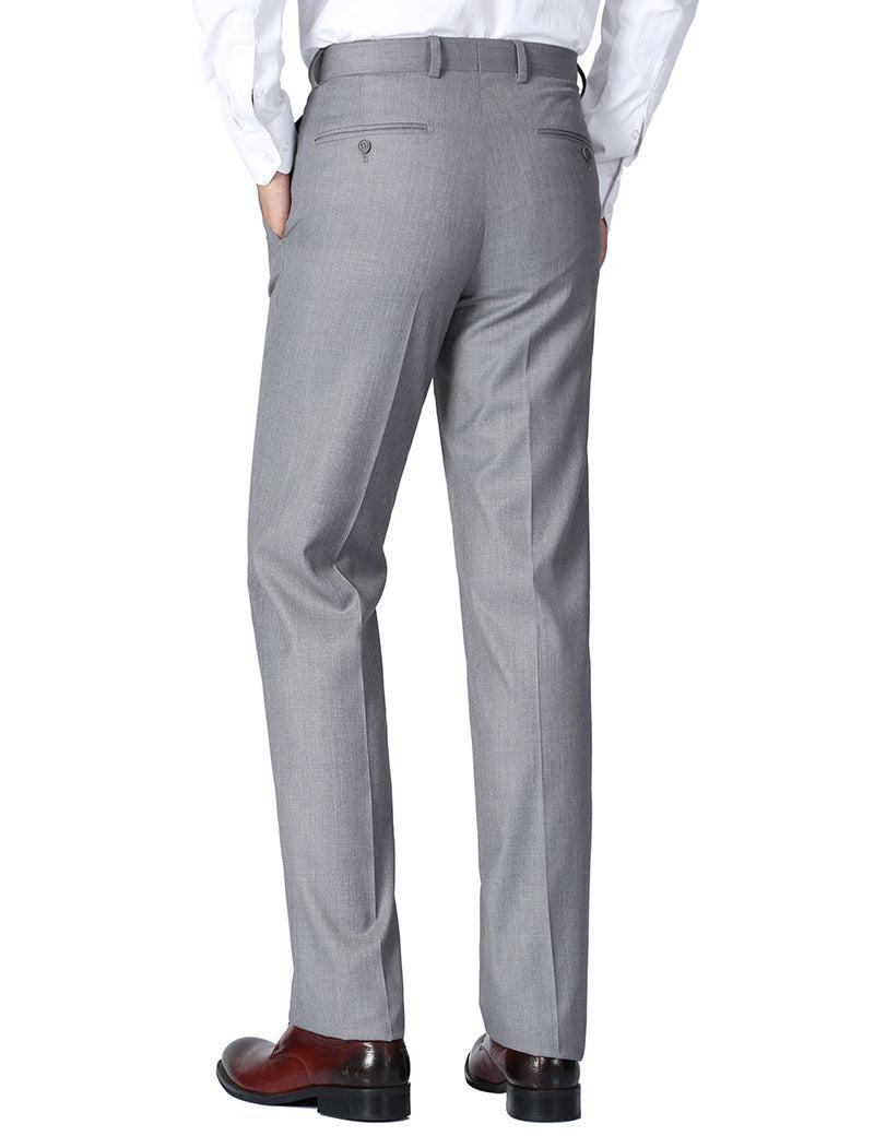 Dress Pants Regular Leg Un-Hemmed Bottoms in Gray Product Image