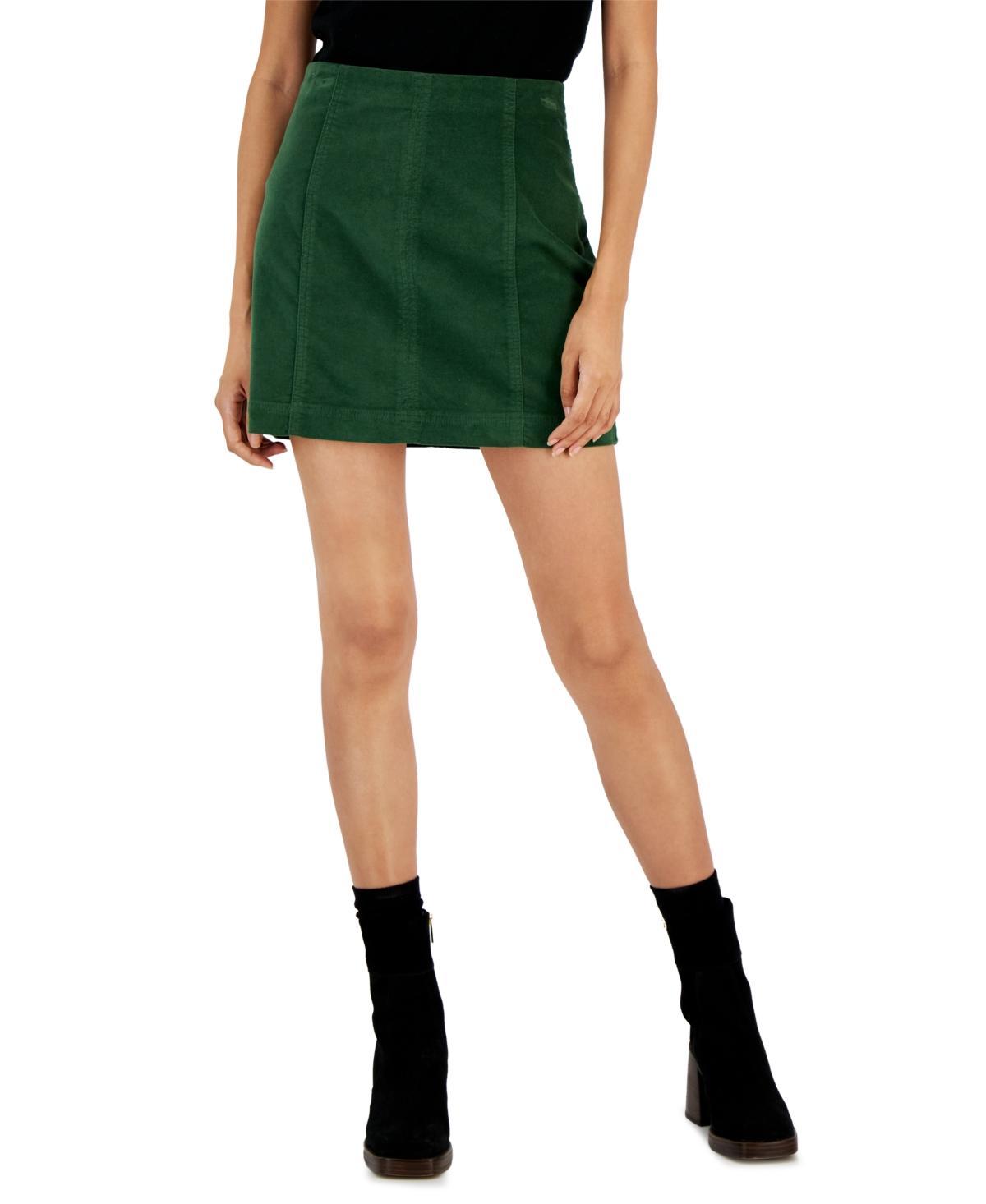 Tinseltown Womens Solid Unlined Velvet Seamed Mini Skirt Product Image