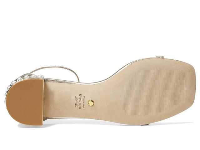Stuart Weitzman Nudistcurve Pearl Flat Sandal (Platino) Women's Shoes Product Image