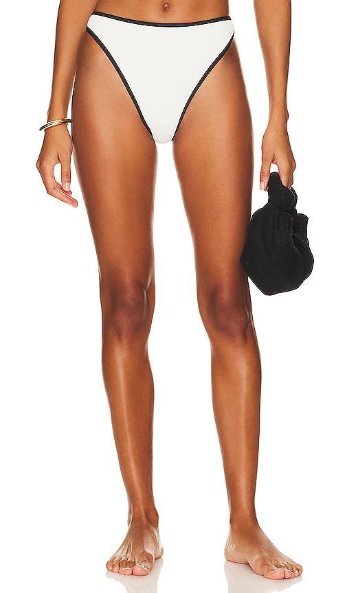 LSPACE Nora Bitsy High Waisted Bottom in Cream. Product Image