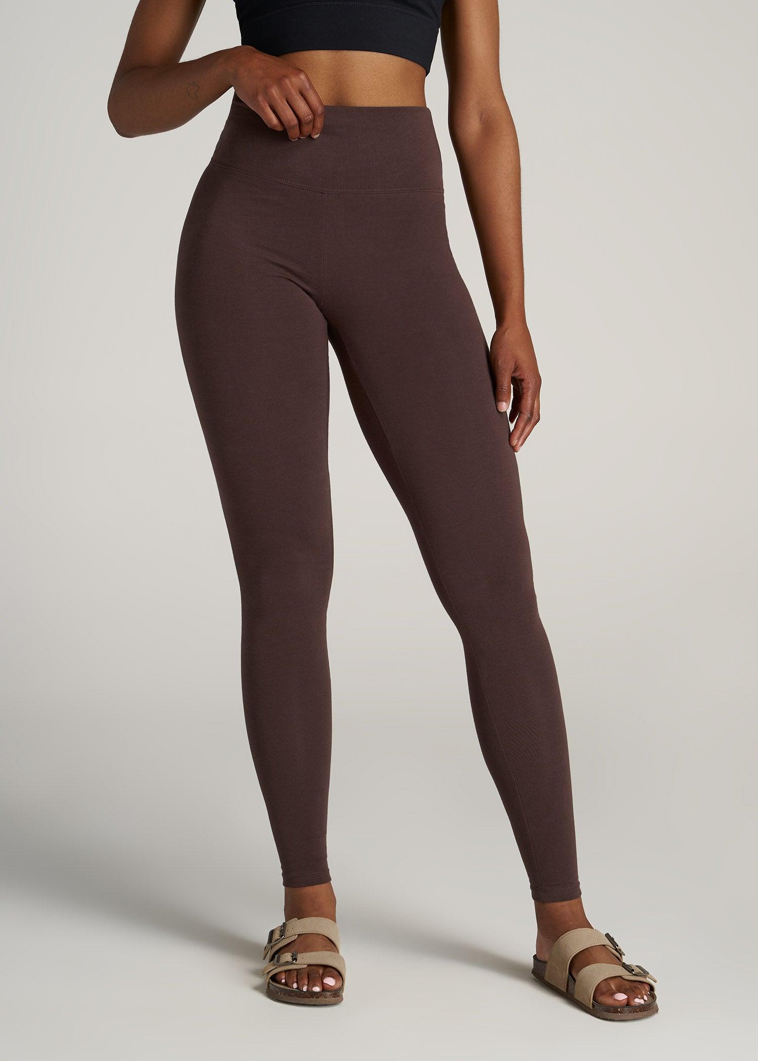 Women's Tall Cotton Leggings in Chocolate product image