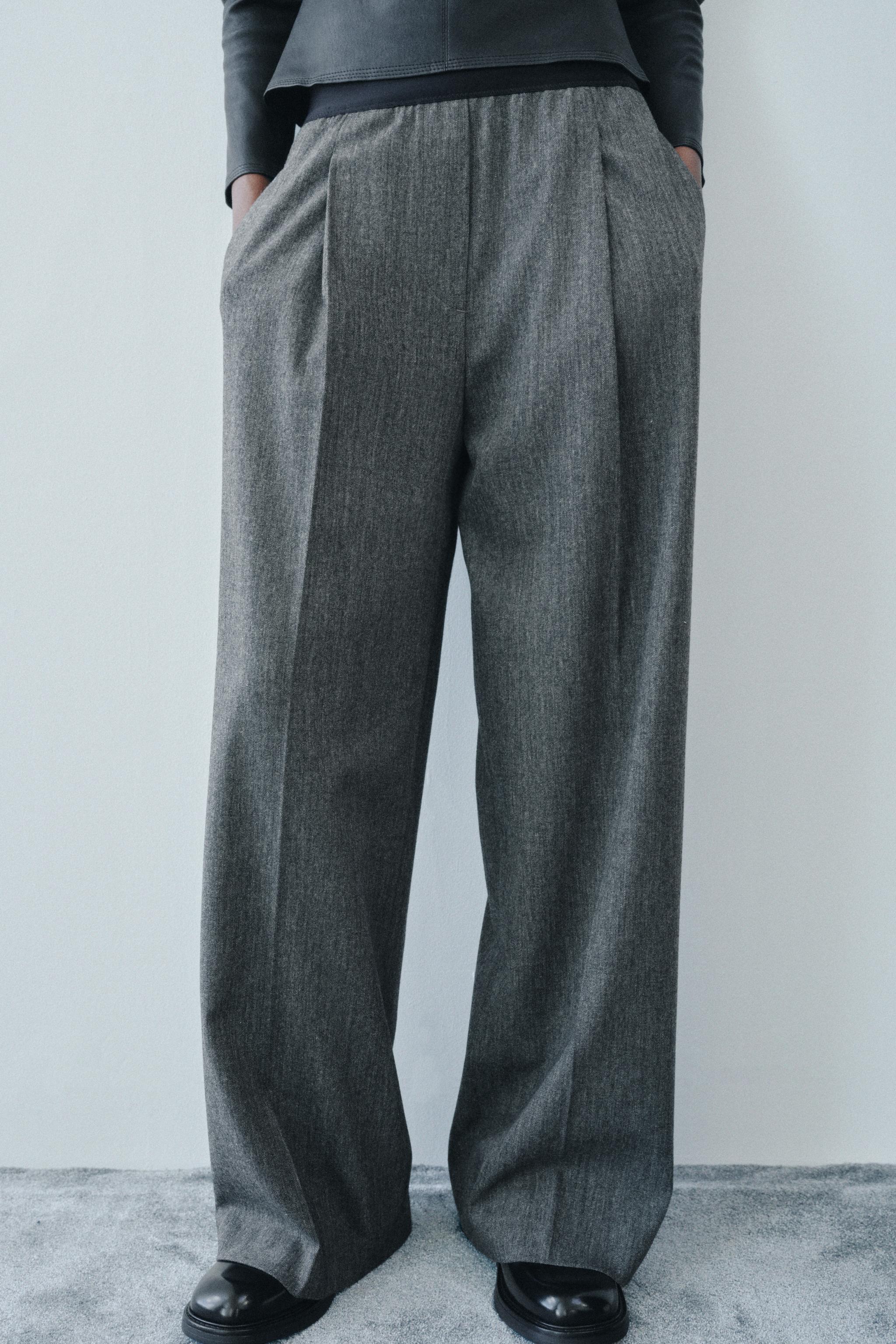 CONTRASTING WAIST PANTS ZW COLLECTION Product Image