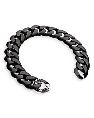 Roberto Demeglio Mens 18K White Gold & Ceramic Groumette Bracelet with Black Diamond Link Product Image