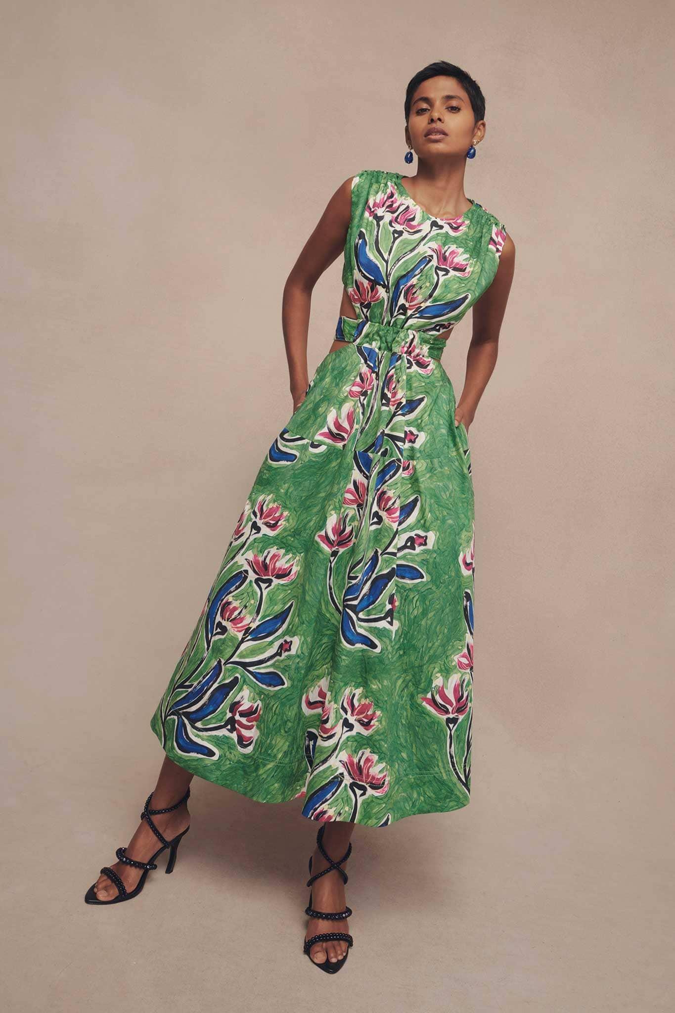 Zorina Tie Midi Dress Product Image