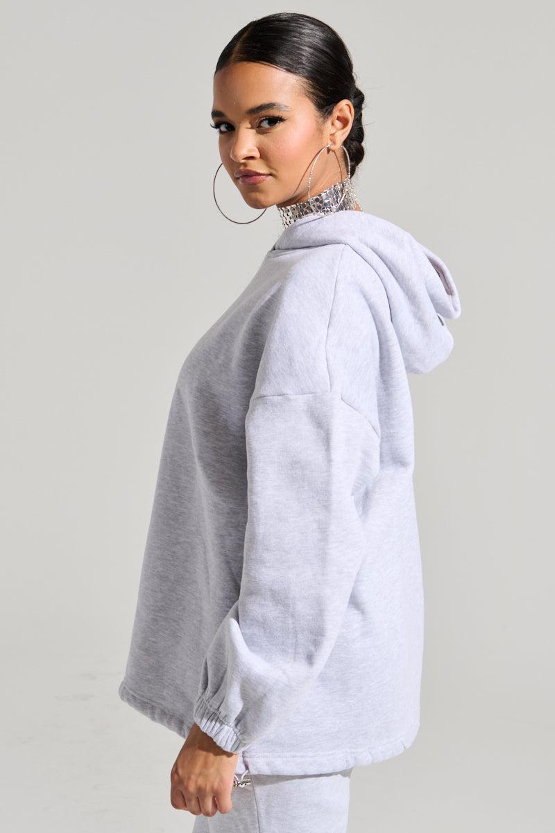 DEXTRA OVERSIZED HOODIE IN HEATHER GREY Product Image