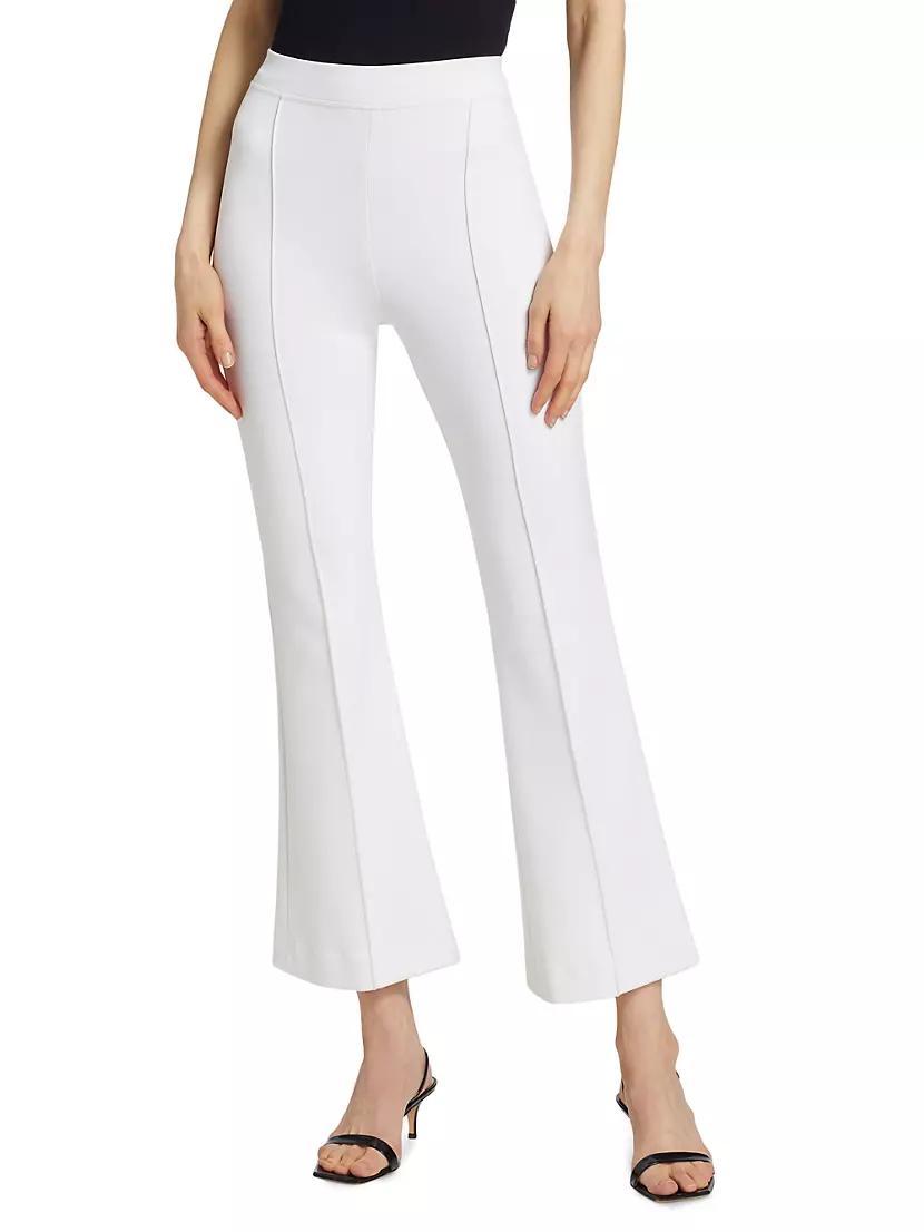 Pin-Tucked Flare Crop Pull-On Pants Product Image