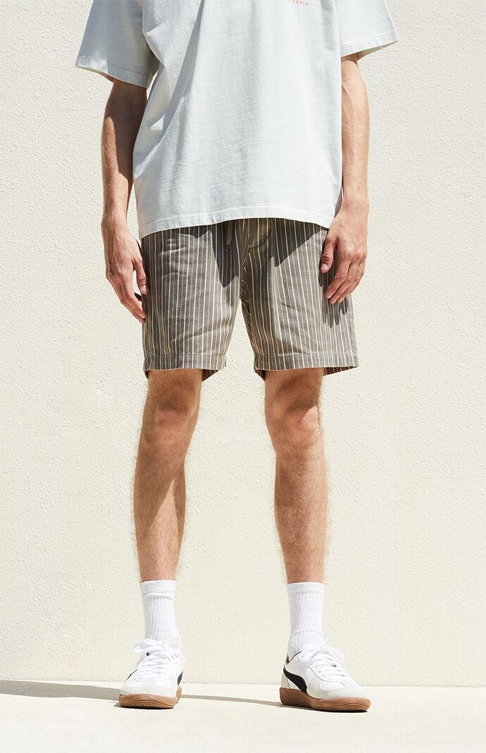 Men's Cotton Textured Stripe Shorts - Product Image