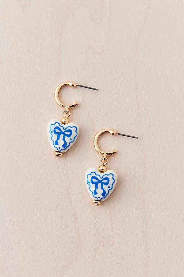 Zoey Ceramic Charm Hoop Earring Womens at Urban Outfitters Product Image