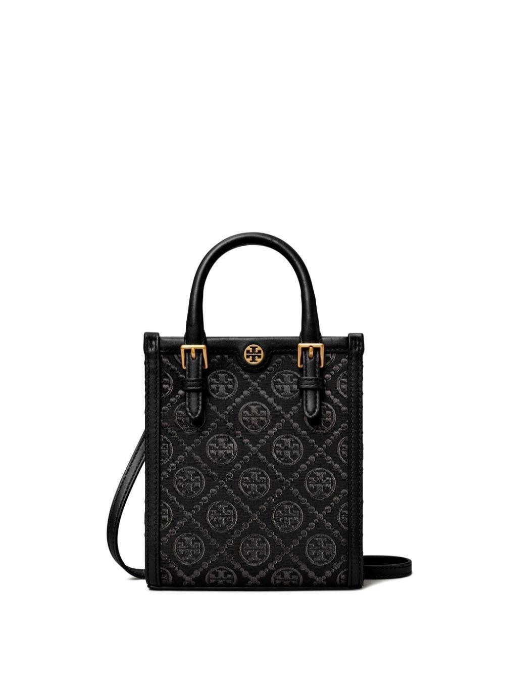 Mini T Monogram Canvas Tote Bag In Black Product Image