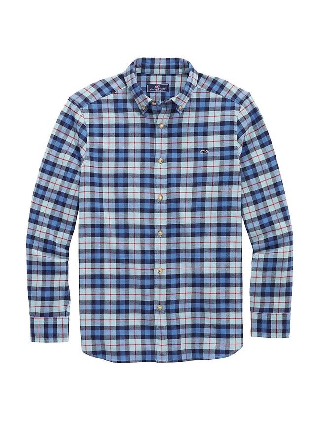 Mens Flannel Plaid Cotton Shirt Product Image