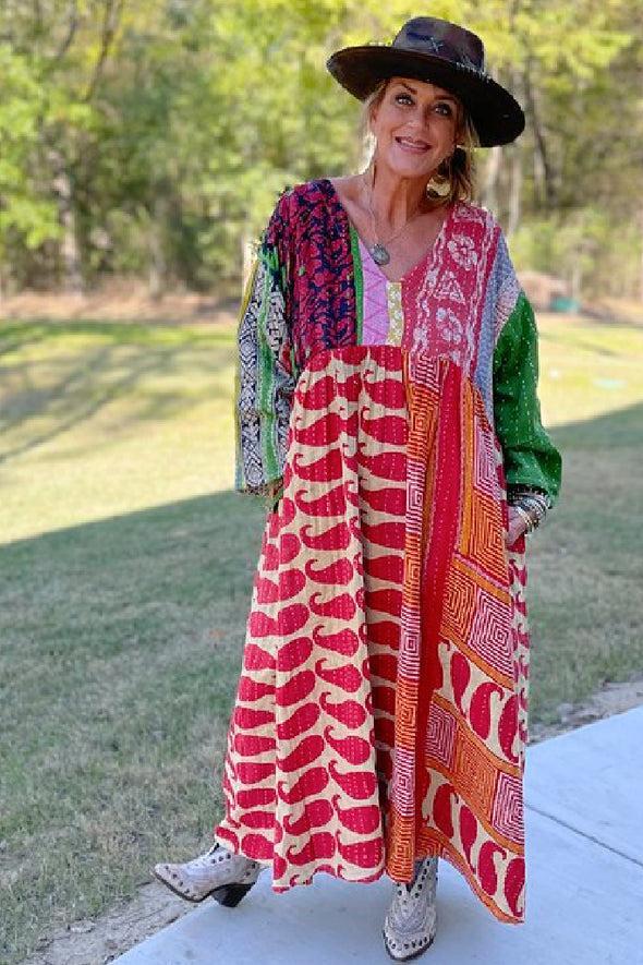 Muriel Kantha Sunrise Dress by Jaded Gypsy Product Image