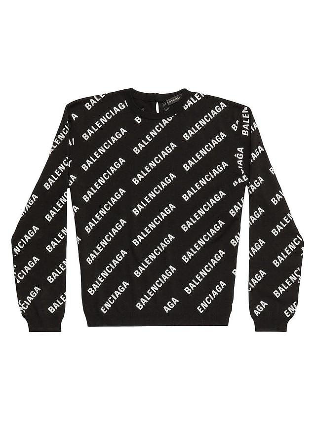 Womens Allover Logo Crop Sweater Product Image