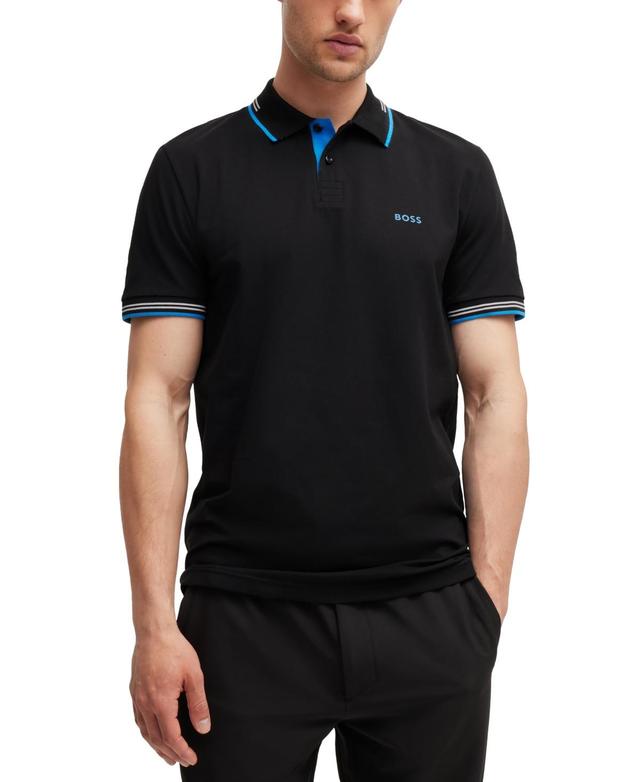 Mens Stretch Cotton Slim Fit Polo Shirt Product Image