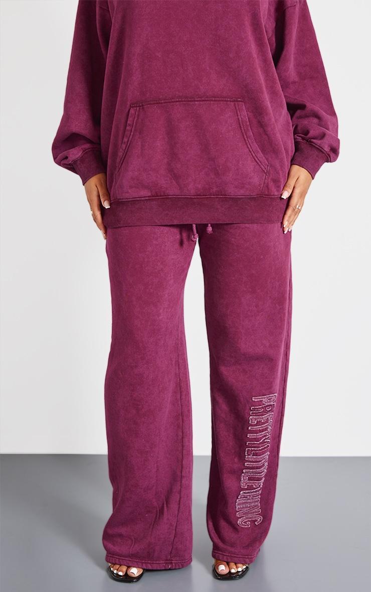 PRETTYLITTLETHING Shape Burgundy Sweatpants Product Image