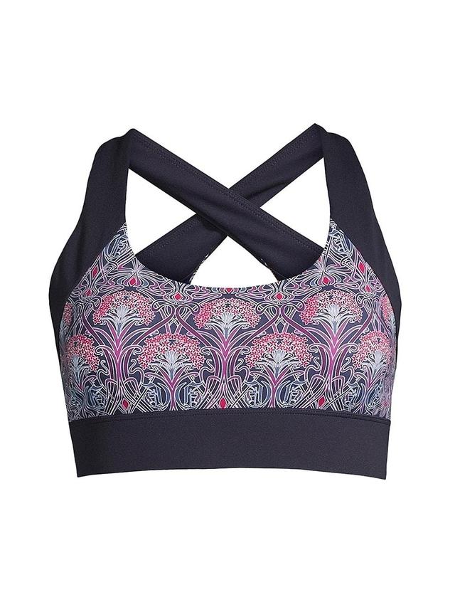 Womens Devi Floral Stretch Sports Bra Product Image