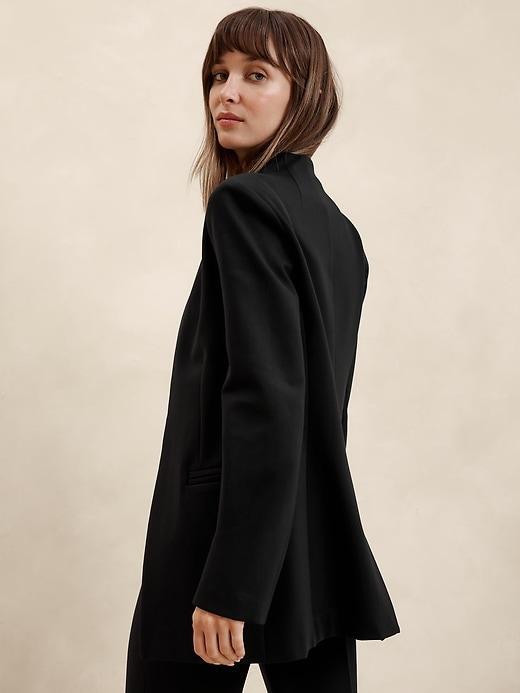 Ponte Collarless Blazer Product Image