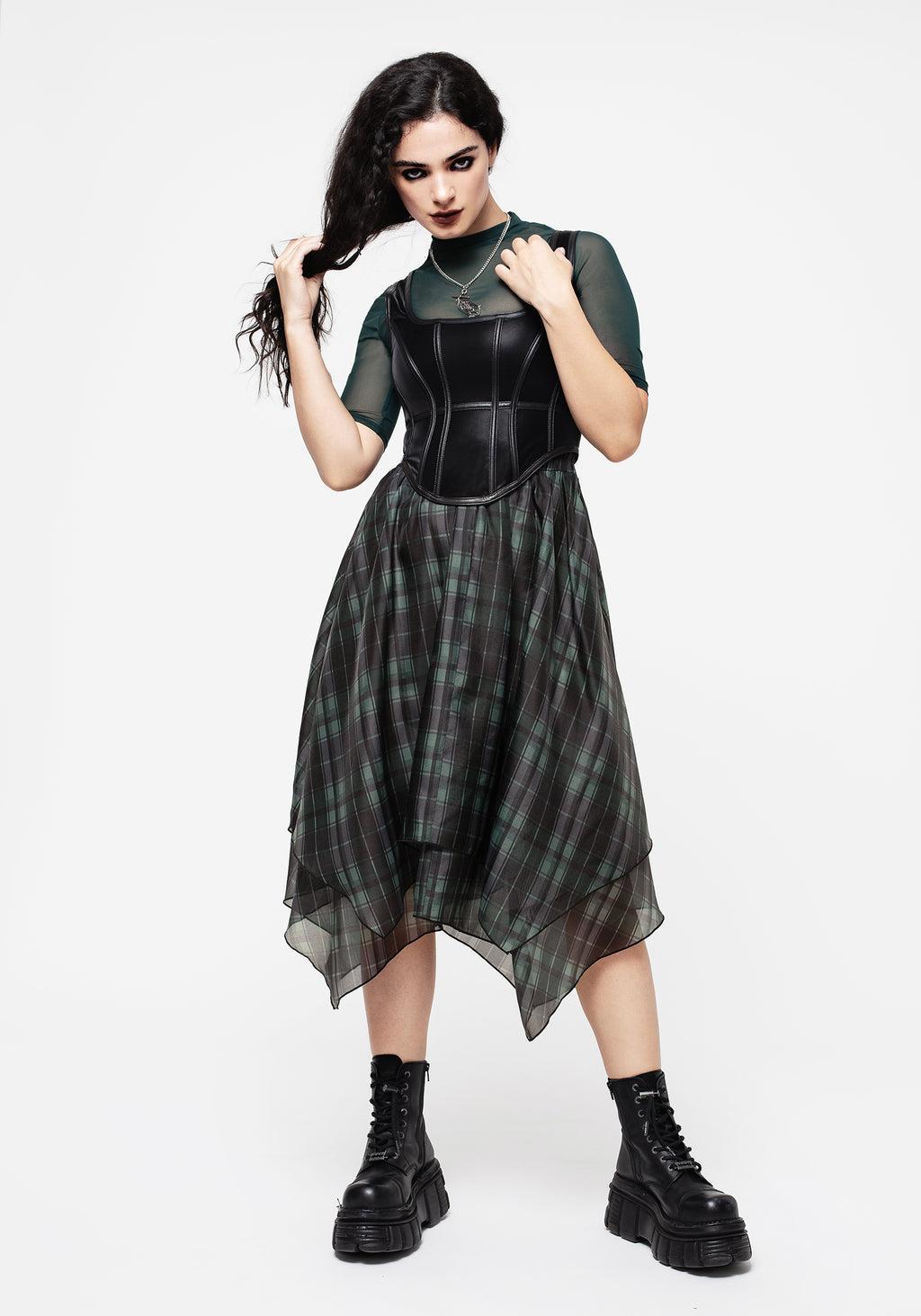 Checkmate Layered Organza Handkerchief Hem Skirt Product Image