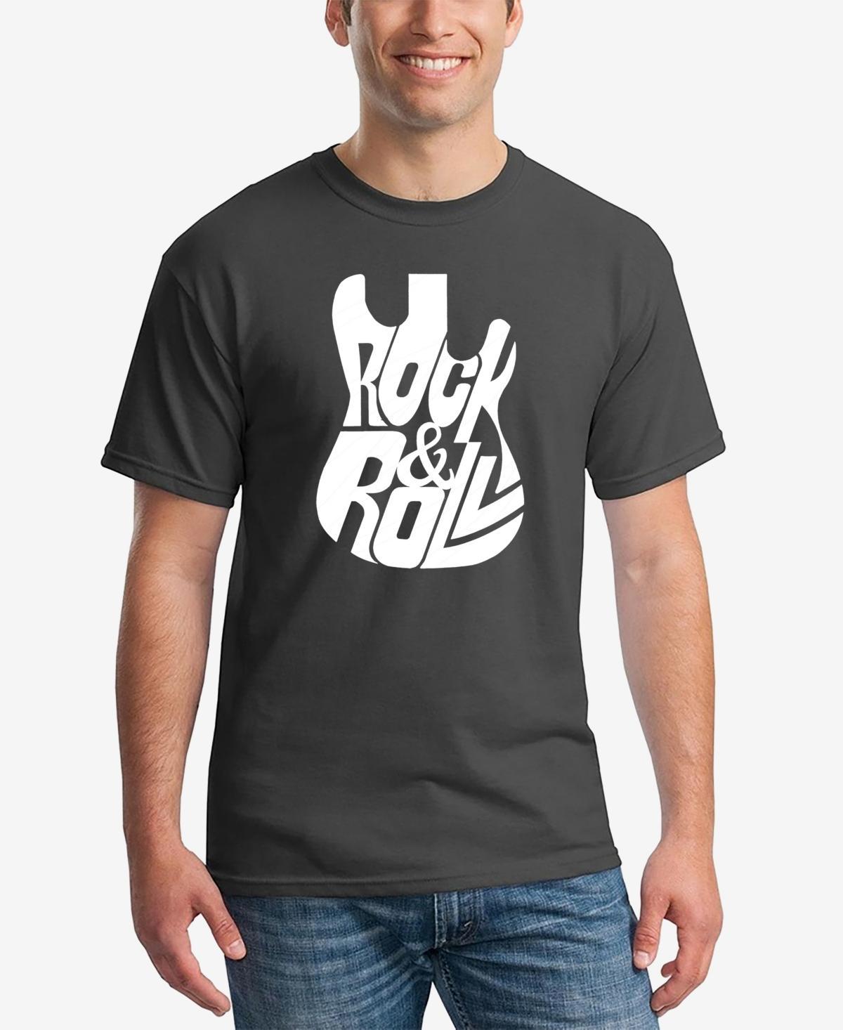 La Pop Art Rock And Roll Guitar - Mens Word Art T-Shirt Product Image