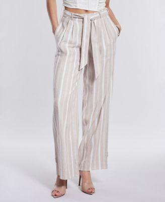 Women's Striped Wide-Leg Pants Product Image