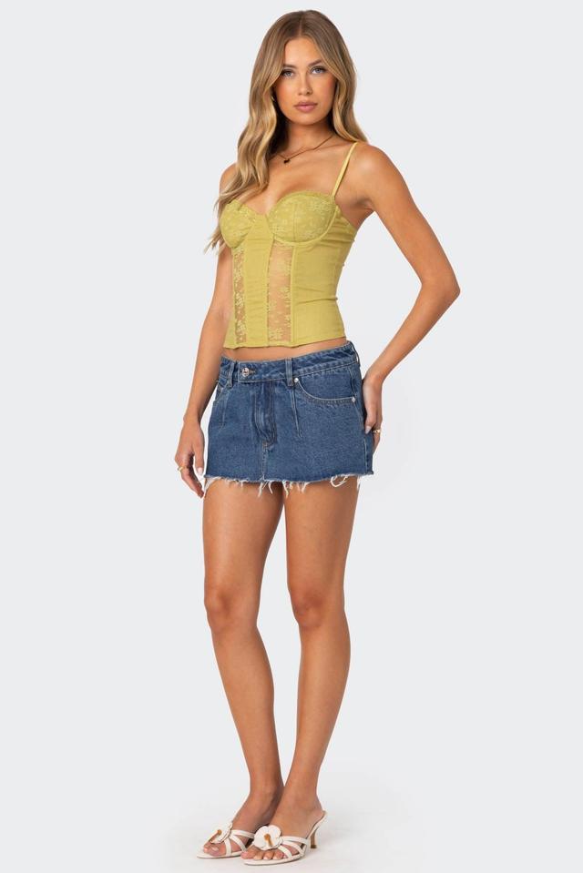 Clementine Low Rise Denim Micro Skort Product Image