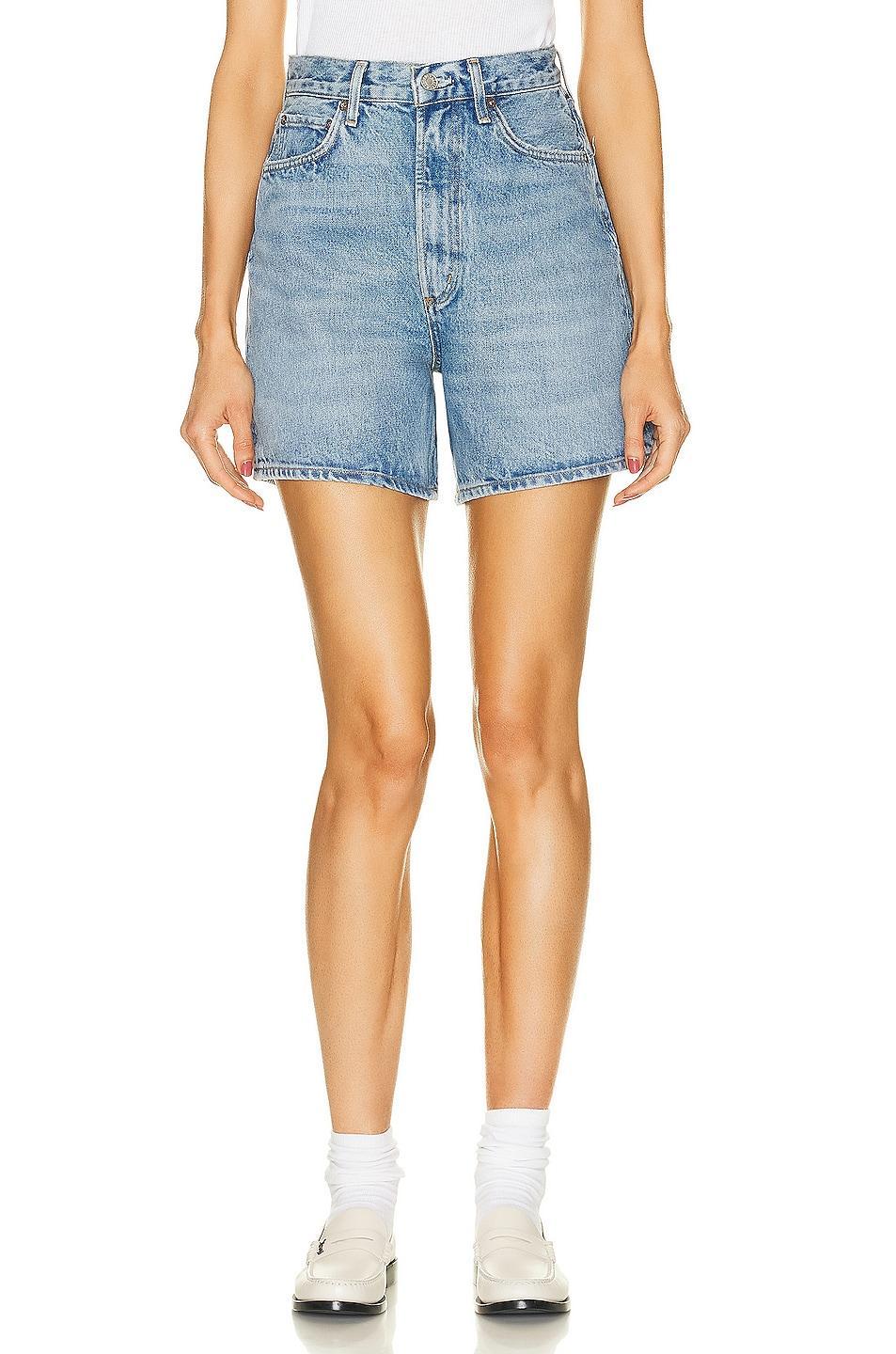 AGOLDE Stella Short in Mode - Blue. Size 23 (also in 24, 30). Product Image