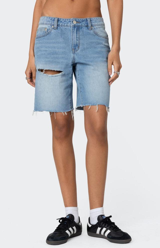 Edikted Women's Riptide Denim Bermuda Shorts Product Image