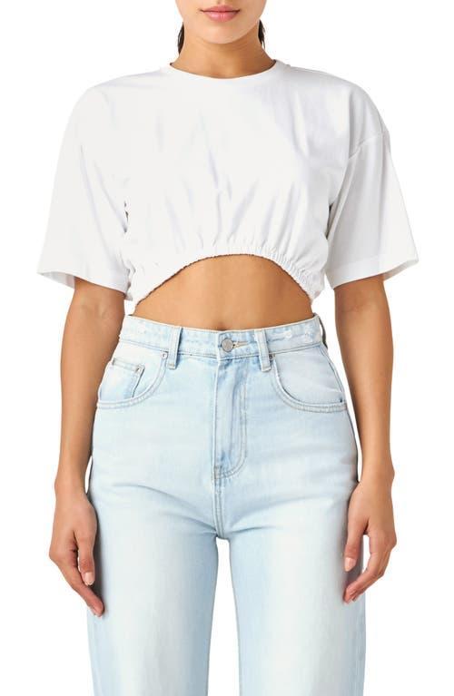 Grey Lab Elastic Hem Cotton Crop T-Shirt Product Image