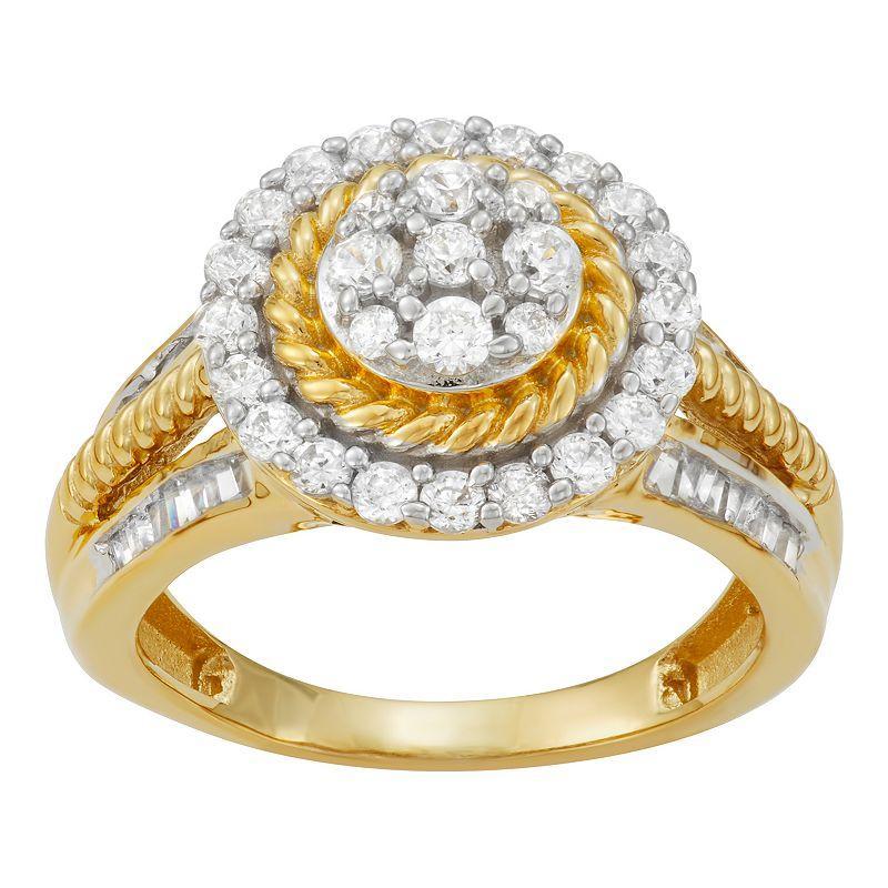 Jewelexcess 14k Gold Over Sterling Silver 1 Carat T.W. Diamond Ring, Womens Yellow Product Image