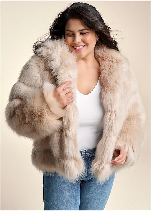 Tiered Faux-Fur Jacket Product Image