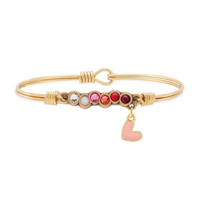 Luca + Danni Pink Heart Starlight Love Ombre Bangle Bracelet, Womens Gold Tone Product Image