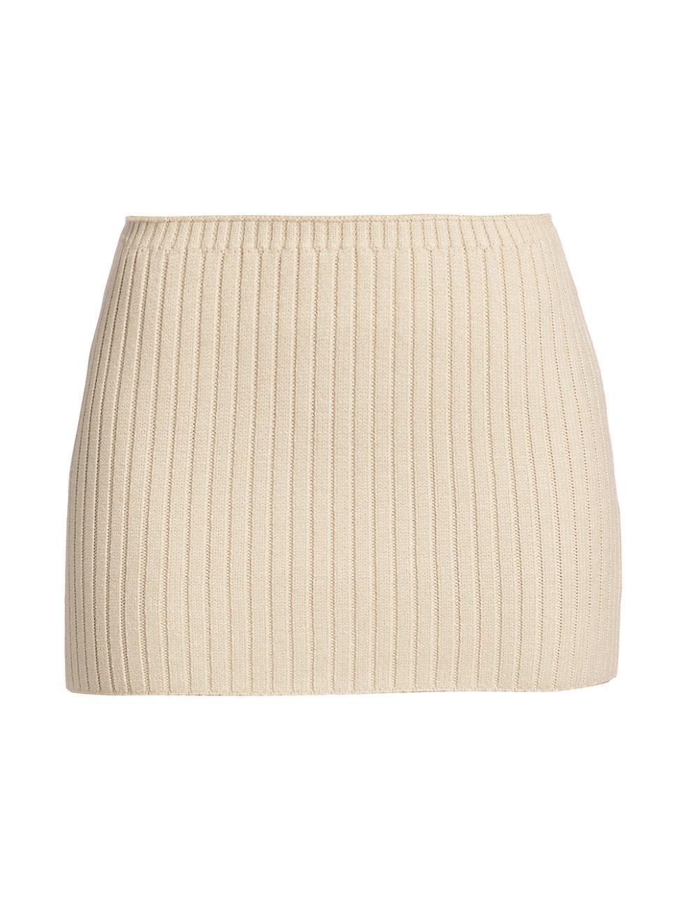 Womens Rib-Knit Micro Miniskirt Product Image