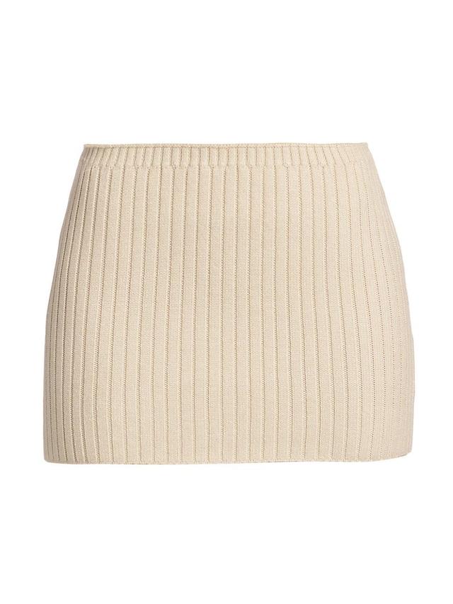 Womens Rib-Knit Micro Miniskirt Product Image