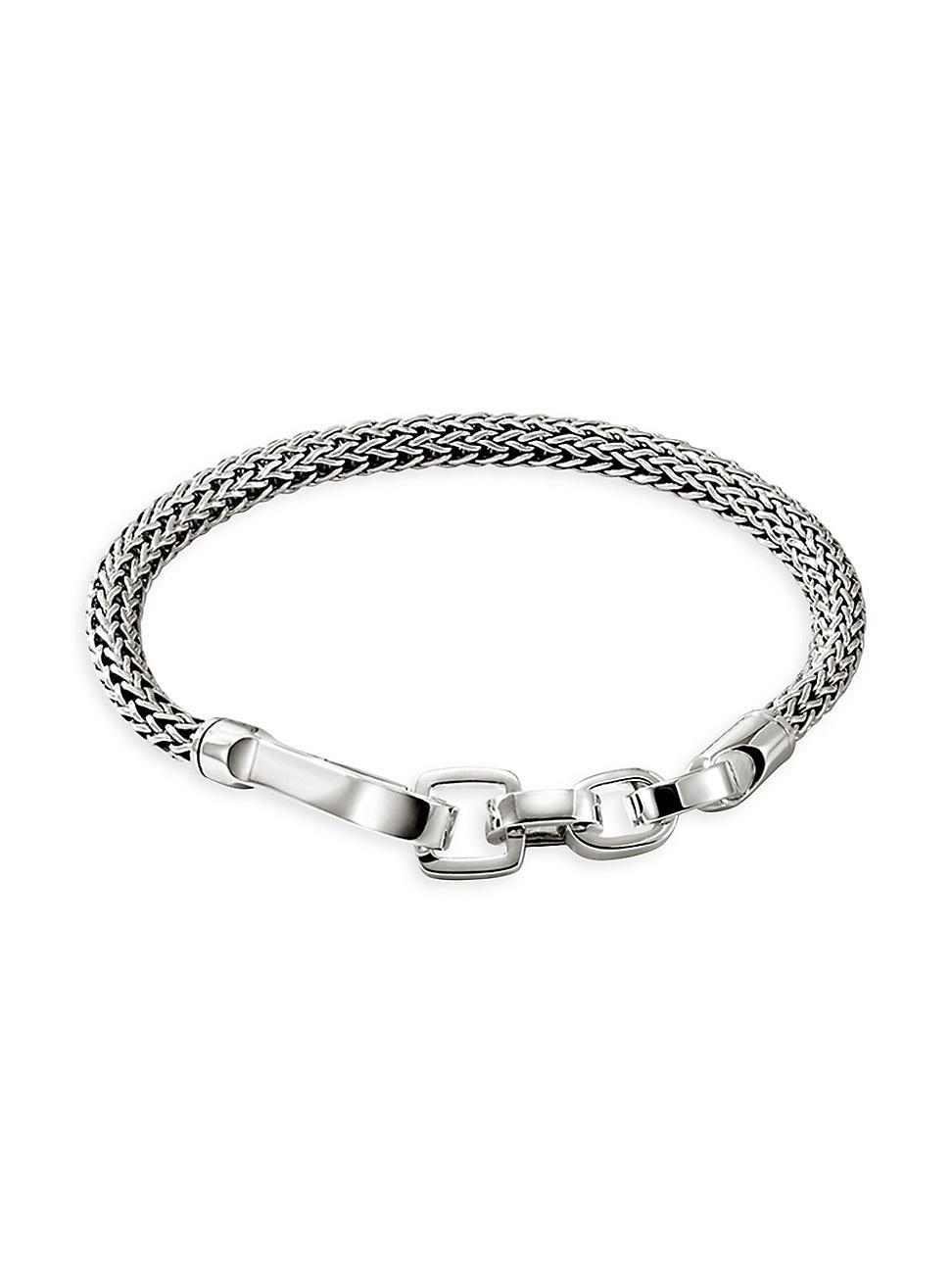 Mens Sterling Silver Clasp Bracelet Product Image